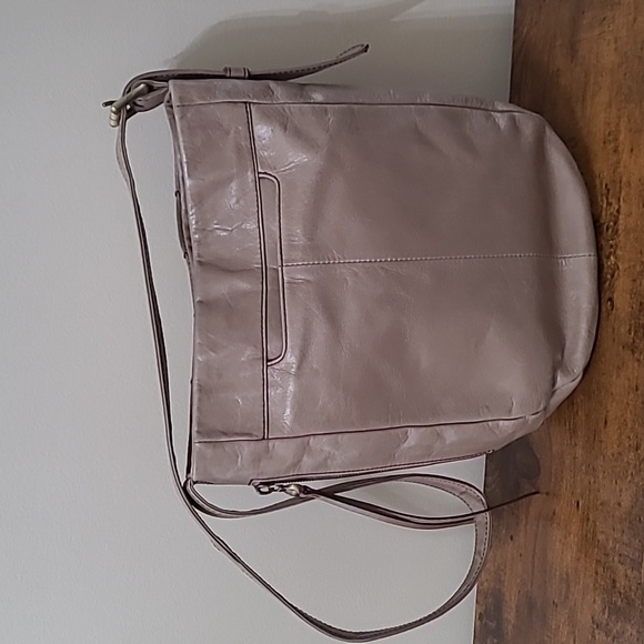 HOBO Light Tan Patchwork Stitched Front Shoulder Bag - Picture 3 of 17